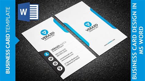 awesome business card design  ms word business card