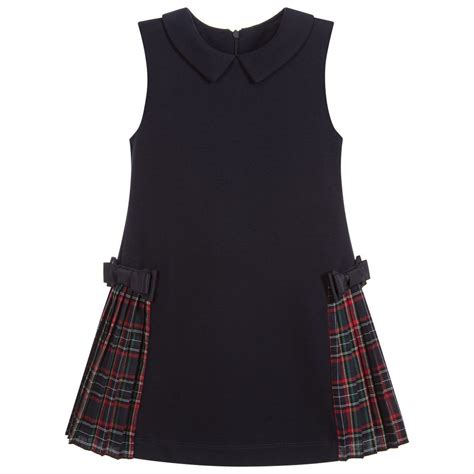 Girls Blue Jersey Tartan Dress For Girl By Lapin House Discover More