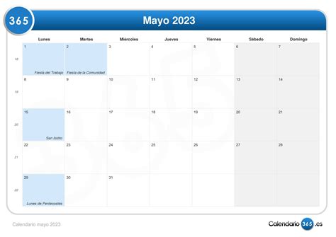 Calendario Mayo 2023 Para Imprimir Mensual Para Notas