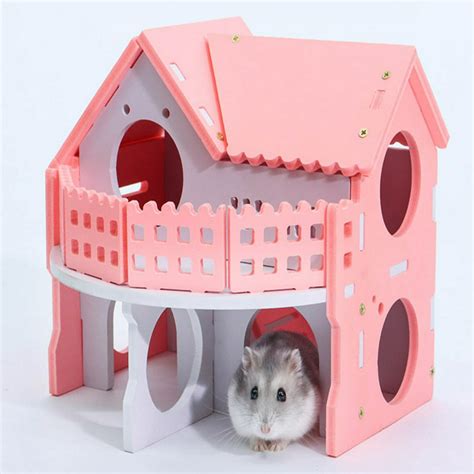 Hamster House Small Colorful Wooden House For Bear Baby Two Layer