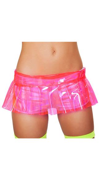 Pleated Pink Vinyl Skirt Sheer Pink Skirt Vinyl Skirt