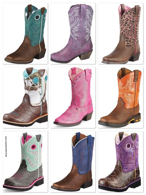 Girls Colorful Riding Boots Western Style Equestrian
