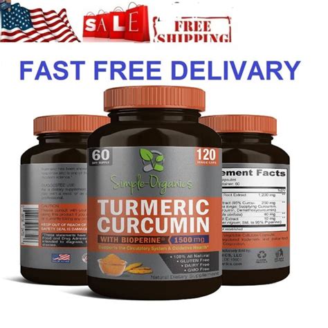TURMERIC CURCUMIN With BioPerine 1500 Mg Joint Pain Relief Antioxidant