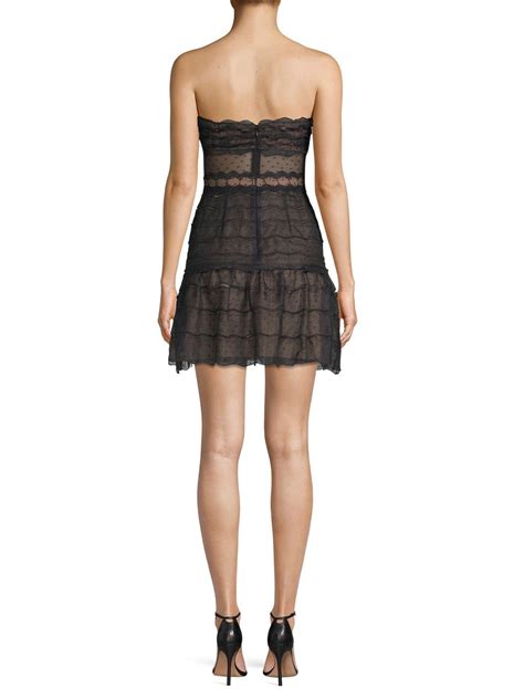 Alexis Lace Adlai Strapless Sheer Mini Dress In Black Lyst