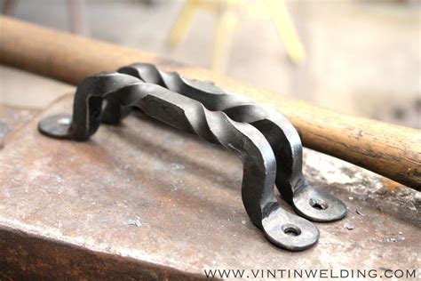 Hand Forged Iron Door Handle With Reverse Twist By Vintin Etsy