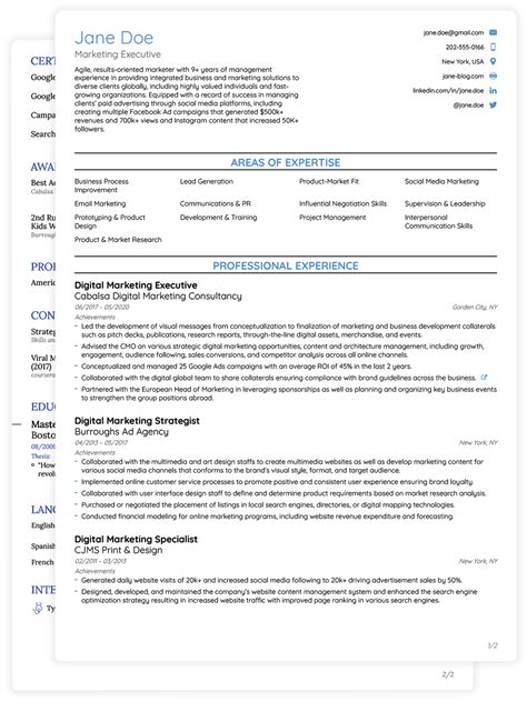It should be very concise and built around a specific job description. 8 Job-Winning CV Templates - Curriculum Vitae for 2021