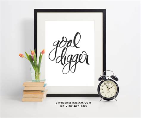 Goal Digger Instant Printable New Year Resolutions Quotes Etsy