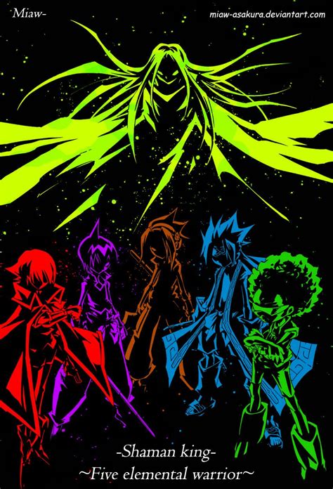 Five Elemental Warriors By Miaw Asakura On Deviantart Shaman King