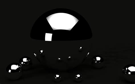 Abstract Ball 3d Black Cgi Digital Art Reflection Sphere Hd