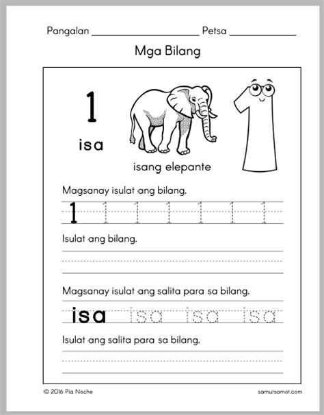 Number Worksheets In Filipino Samut Samot