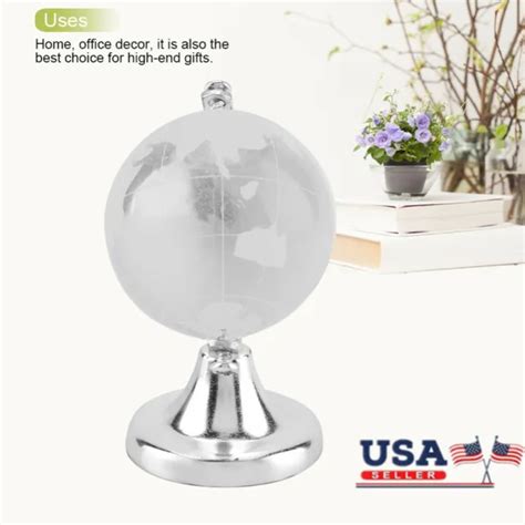 Round Earth Globe World Map Crystal Glass Clear Paperweight Stand Desk Decor Us 11 42 Picclick
