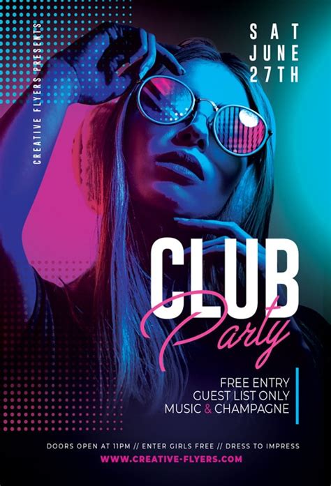 Free Night Club Flyer Template For Photoshop Creative Flyers