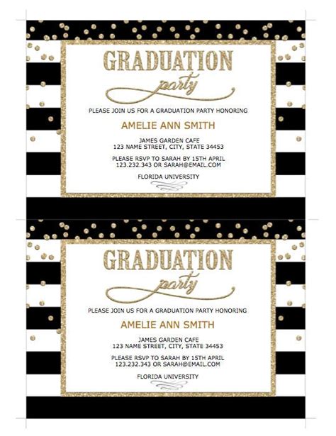 Digital invites are a cinch to customize, plus you can instantly add. Hello! Welcome to My Shop ! DIY Black and gold Graduation P… | Graduation party invitations ...