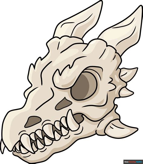 How To Draw A Dragon Skull Really Easy Drawing Tutorial