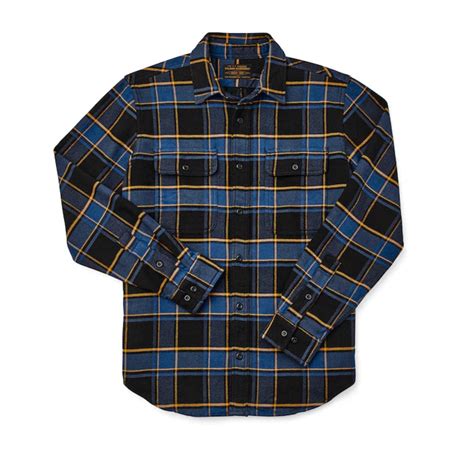 Filson Vintage Flannel Work Shirt Cobaltblack Plaid Garmentory