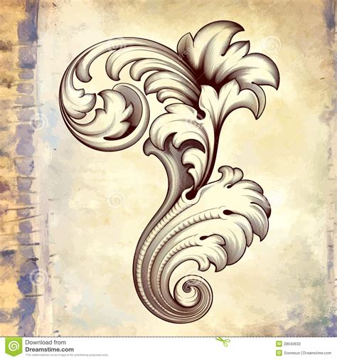 Most fretwork patterns are geometric in design. Vector Vintage Baroque Floral Scroll Pattern Stock Vector ...
