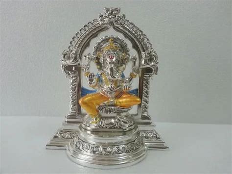 Silver Plated Ganesh Idol At Rs 9000 चाँदी चढ़ी हुई मूर्तियाँ In