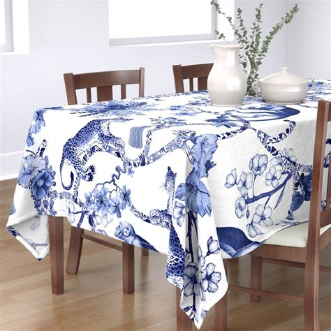 Chinoiserie Whimsy Rectangular Tablecloth Spoonflower