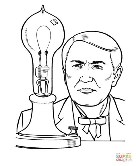 Discover these free fun coloring pages for children. Thomas Edison coloring page | Free Printable Coloring ...