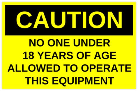 No One Under 18 Years Of Age Allowed Caution Sign Template Onlinelabels®