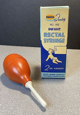 Vintage Davol Infant Rectal Syringe In Box No Usa Oz Capacity