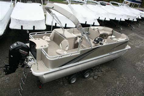 Two Tube New 24 Ft Rear Fish Pontoon Boat With 115 Hp And Trailer 2020