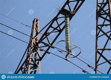 High Voltage Masts Stock Image Image Of Wire Construction 228964153