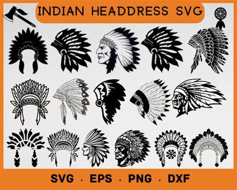 Headdress Svg Indian Headdress Svg Native American Svg Etsy
