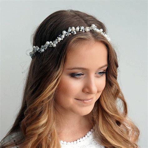 Bridal Headband Wedding Hair Piece Pearl Crown Pearl Tiara Bridal Hair