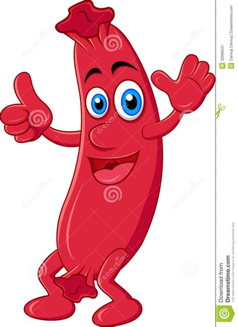Sausage Cartoon With Thumb Up Stock Vector Illustration