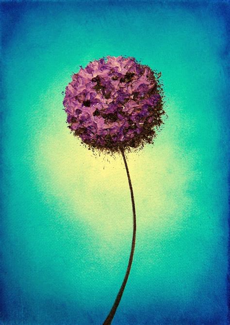 Bing Art By Rachel Bingaman Contemporary Art Oil Painting Abstract Art Purple Flower 5 X 7