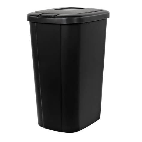Hefty 133 Gallon Trash Can Plastic Touch Top Kitchen Trash Can Black
