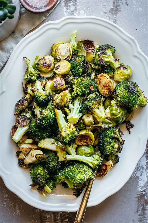 Roasted Brussels Sprouts And Broccoli 5 Ingredients 40 Minutes