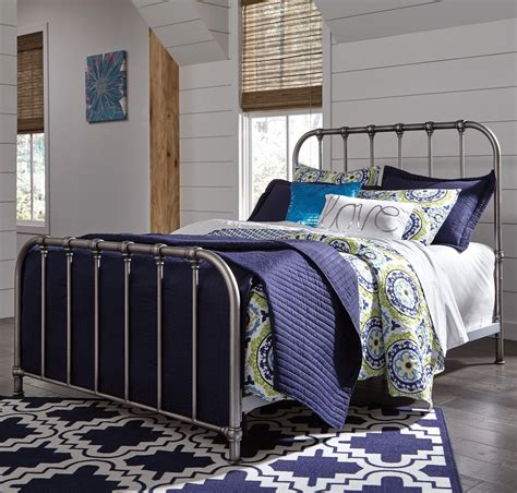 Ashley Signature Design Nashburg B280 581 Queen Metal Bed In Aged