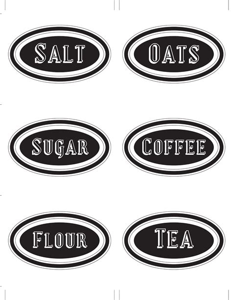 Free Printable Canister Labels
