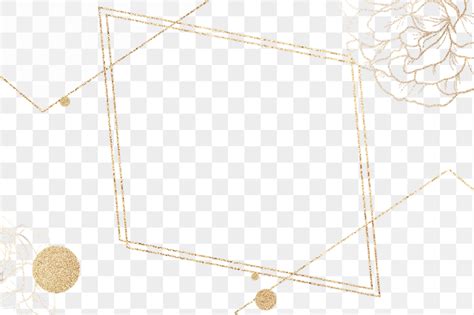 Golden Floral Rhombus Frame Design Premium Png Rawpixel