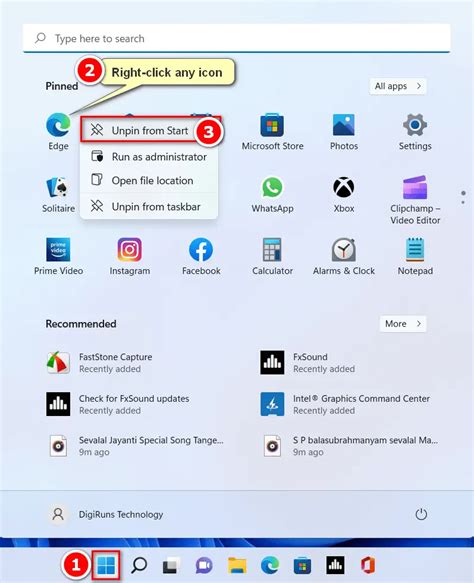 Unpin Or Pin Apps To Taskbar Or Start Menu In Windows 1110