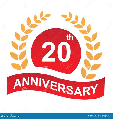 20th Anniversary Logo Illustration Art Stock Vector Illustration Of