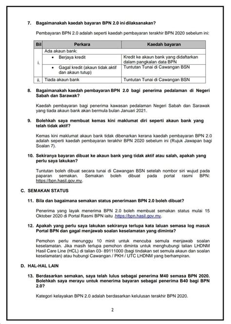 What is bantuan prihatin nasional (bpn) 2.0? SOALAN LAZIM MENGENAI BANTUAN PRIHATIN NASIONAL 2.0 (BPN 2 ...