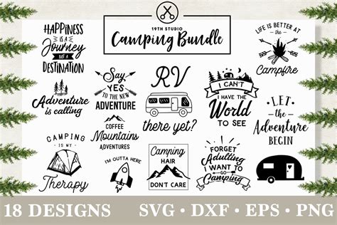Camping Svg Bundle Mb3 Illustrations Creative Market