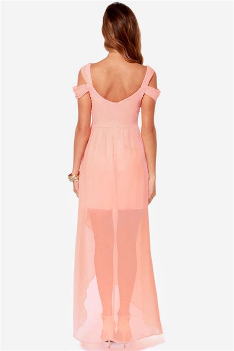 Pretty Peach Dress Maxi Dress Formal Dress 6500