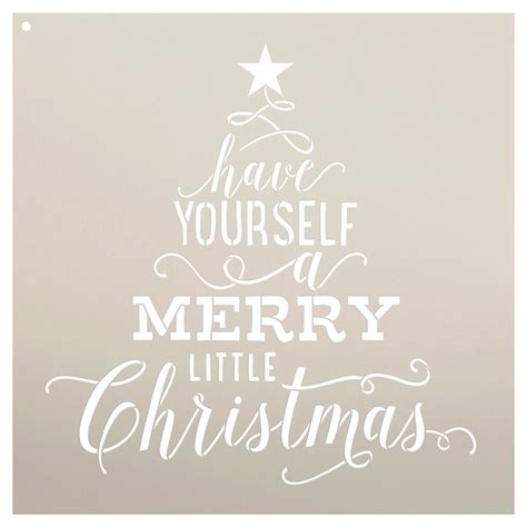 Christmas stencils to cut out of paper on the windows: Have Yourself A Merry Little Christmas - Tree Stencil by ...