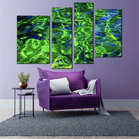 Ocean Abstract Canvas Print Green Sea Water Multiple Canvas Blue