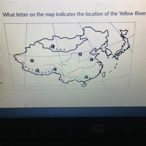 What Letter On The Map Indicates The The Location Of The Yellow River