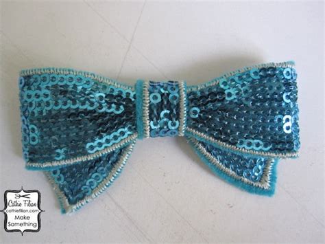 Items Similar To Turquoise Sequin Bow Applique Millinery Altered