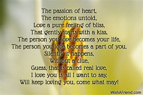 Passion Of Heart I Love You Poem
