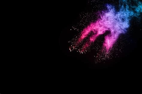Abstract Colored Dust Explosion On A Black Backgroundabstract Powder