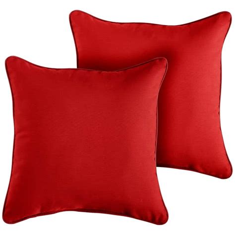 Sorra Home Sunbrella Canvas Jockey Red Outdoor Corded Throw Pillows 2