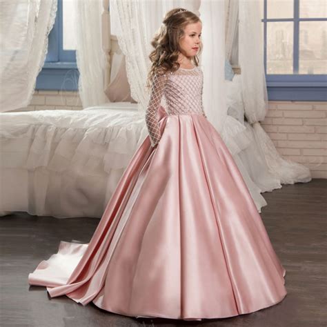 Buy Ball Gown Pink Flower Girl Dresses 2017 Sequins