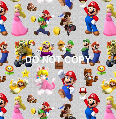 Super Mario Seamless Digital Pattern Etsy